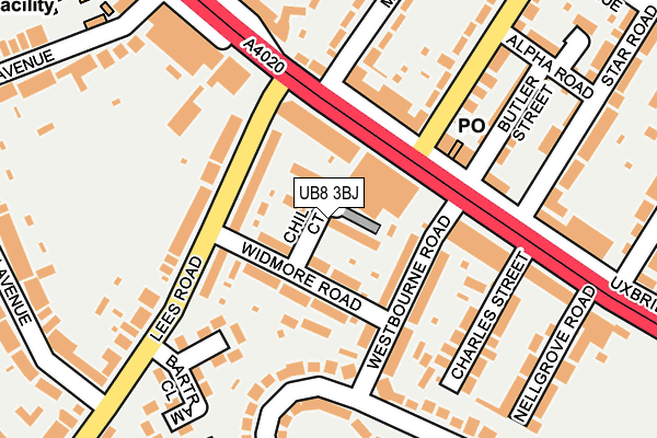UB8 3BJ map - OS OpenMap – Local (Ordnance Survey)