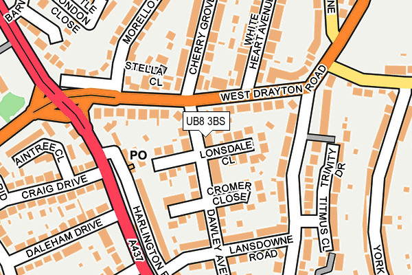 UB8 3BS map - OS OpenMap – Local (Ordnance Survey)