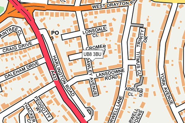 UB8 3BU map - OS OpenMap – Local (Ordnance Survey)