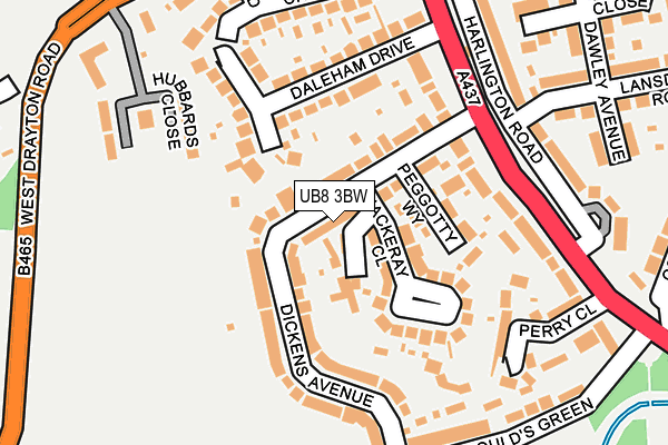 UB8 3BW map - OS OpenMap – Local (Ordnance Survey)