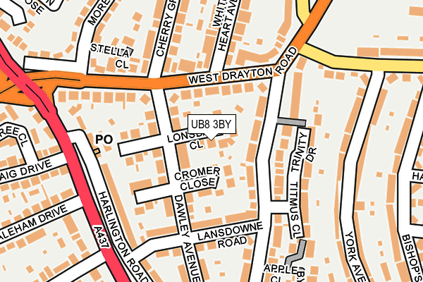 UB8 3BY map - OS OpenMap – Local (Ordnance Survey)