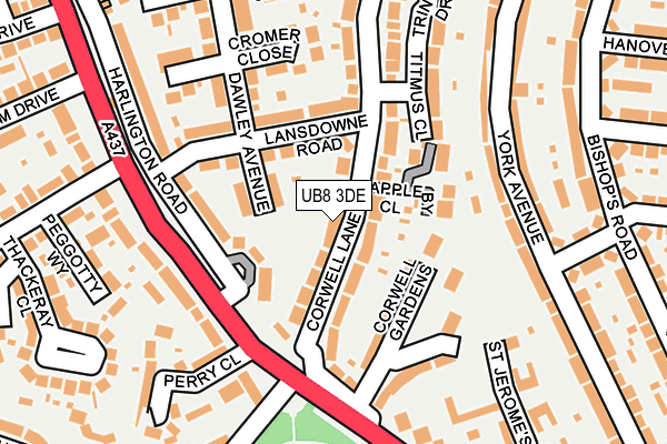 UB8 3DE map - OS OpenMap – Local (Ordnance Survey)