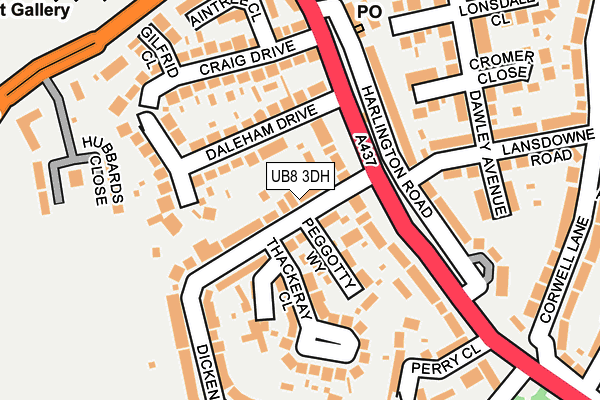 UB8 3DH map - OS OpenMap – Local (Ordnance Survey)