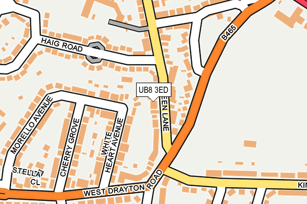 UB8 3ED map - OS OpenMap – Local (Ordnance Survey)