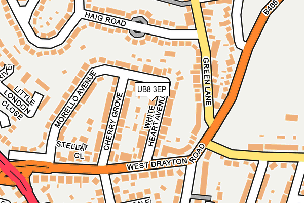 UB8 3EP map - OS OpenMap – Local (Ordnance Survey)