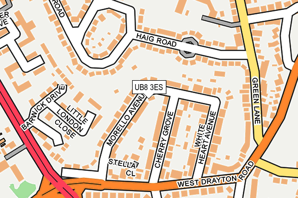 UB8 3ES map - OS OpenMap – Local (Ordnance Survey)