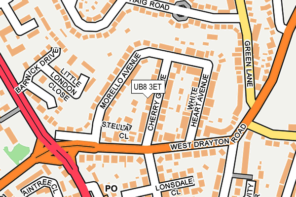 UB8 3ET map - OS OpenMap – Local (Ordnance Survey)