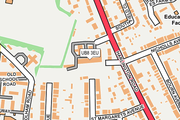 UB8 3EU map - OS OpenMap – Local (Ordnance Survey)