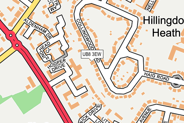 UB8 3EW map - OS OpenMap – Local (Ordnance Survey)