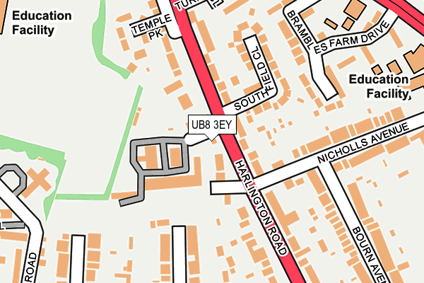 UB8 3EY map - OS OpenMap – Local (Ordnance Survey)