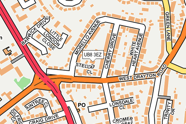 UB8 3EZ map - OS OpenMap – Local (Ordnance Survey)