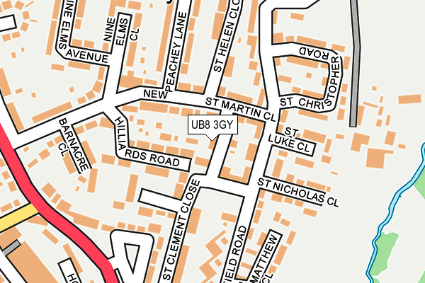 UB8 3GY map - OS OpenMap – Local (Ordnance Survey)