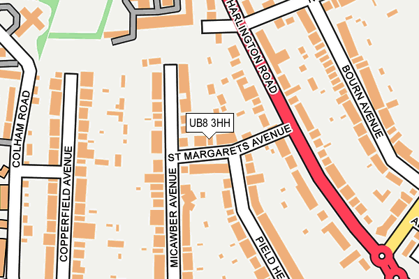 UB8 3HH map - OS OpenMap – Local (Ordnance Survey)