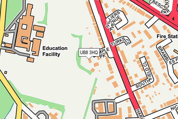 UB8 3HQ map - OS OpenMap – Local (Ordnance Survey)