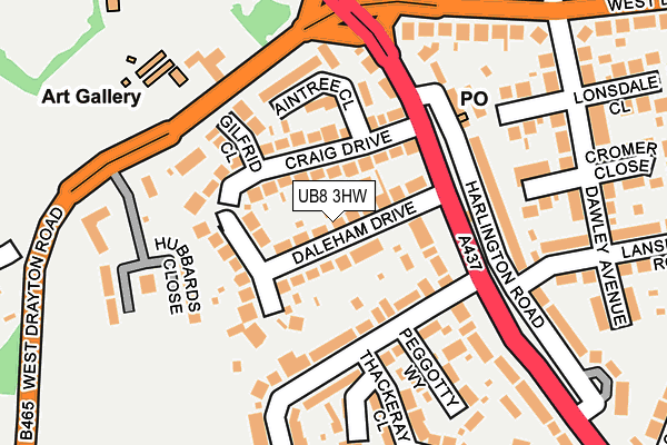 UB8 3HW map - OS OpenMap – Local (Ordnance Survey)