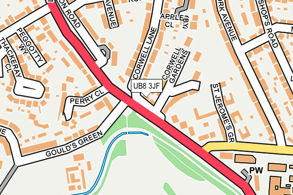 UB8 3JF map - OS OpenMap – Local (Ordnance Survey)