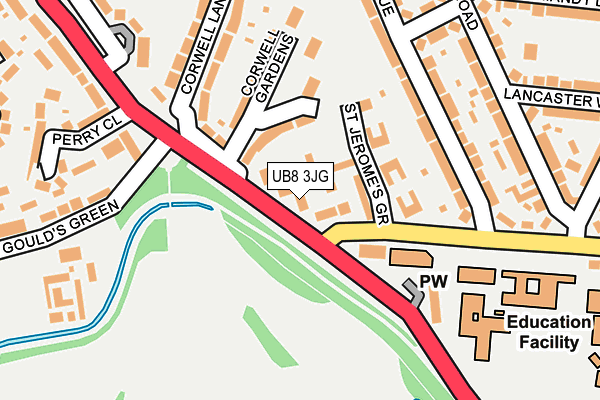 UB8 3JG map - OS OpenMap – Local (Ordnance Survey)