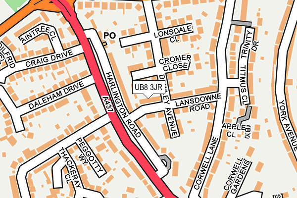 UB8 3JR map - OS OpenMap – Local (Ordnance Survey)