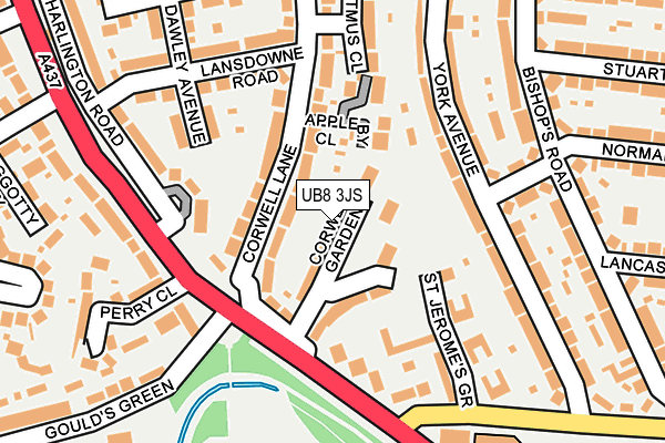 UB8 3JS map - OS OpenMap – Local (Ordnance Survey)