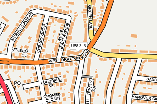 UB8 3LB map - OS OpenMap – Local (Ordnance Survey)