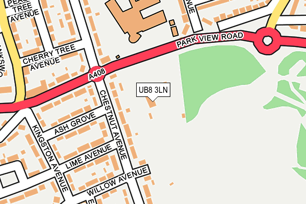 UB8 3LN map - OS OpenMap – Local (Ordnance Survey)