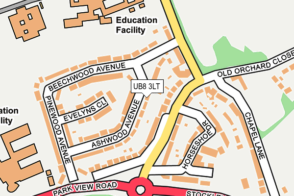 UB8 3LT map - OS OpenMap – Local (Ordnance Survey)