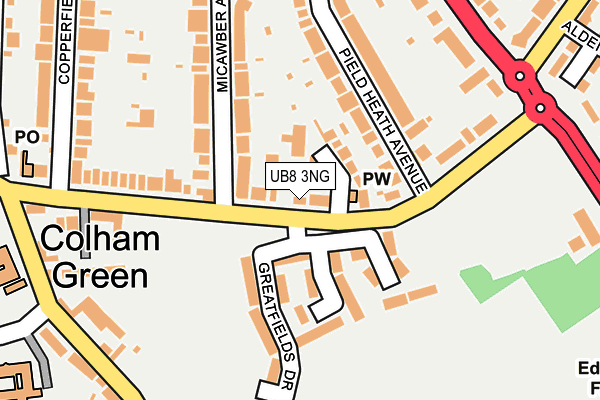 UB8 3NG map - OS OpenMap – Local (Ordnance Survey)