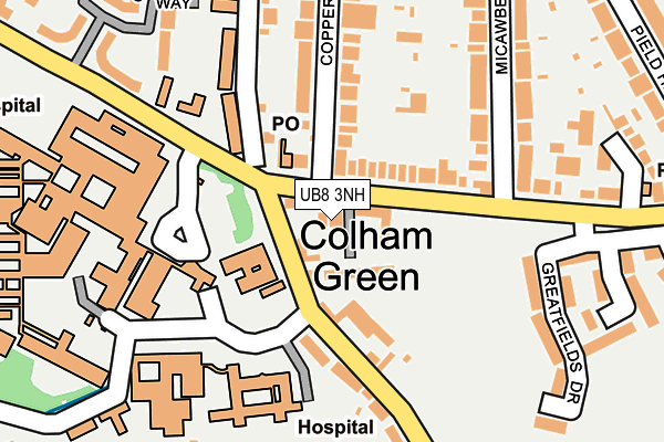 UB8 3NH map - OS OpenMap – Local (Ordnance Survey)