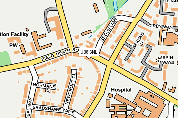 UB8 3NL map - OS OpenMap – Local (Ordnance Survey)