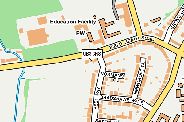 UB8 3NS map - OS OpenMap – Local (Ordnance Survey)