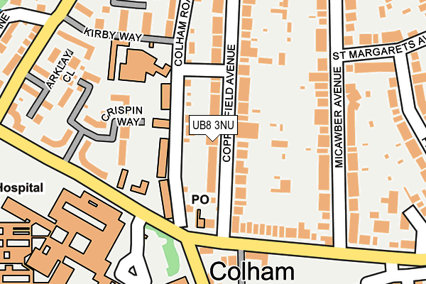 UB8 3NU map - OS OpenMap – Local (Ordnance Survey)
