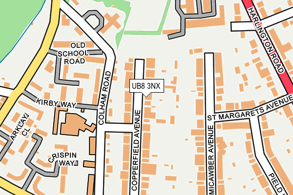 UB8 3NX map - OS OpenMap – Local (Ordnance Survey)