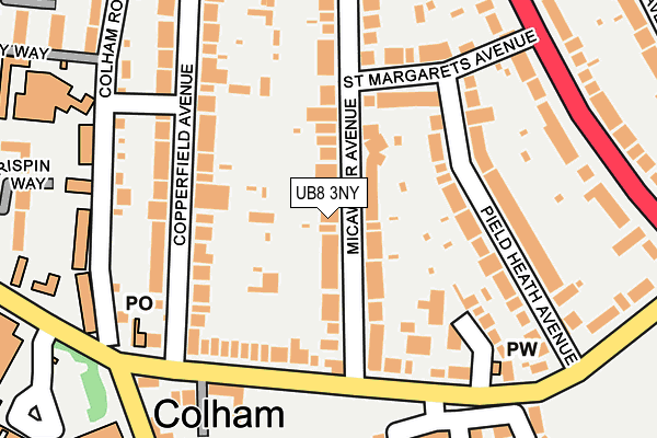 UB8 3NY map - OS OpenMap – Local (Ordnance Survey)