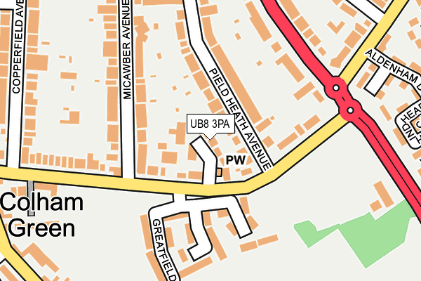 UB8 3PA map - OS OpenMap – Local (Ordnance Survey)