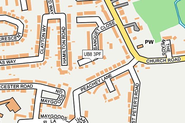 UB8 3PF map - OS OpenMap – Local (Ordnance Survey)
