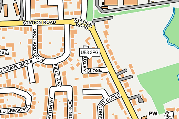 UB8 3PG map - OS OpenMap – Local (Ordnance Survey)