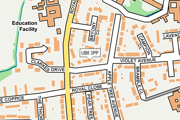 UB8 3PP map - OS OpenMap – Local (Ordnance Survey)