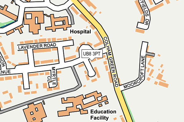 UB8 3PT map - OS OpenMap – Local (Ordnance Survey)