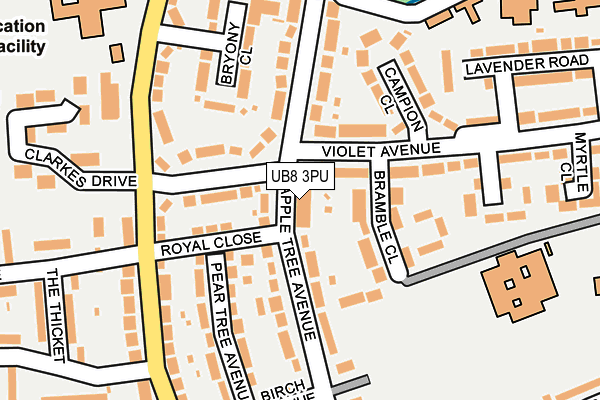 UB8 3PU map - OS OpenMap – Local (Ordnance Survey)