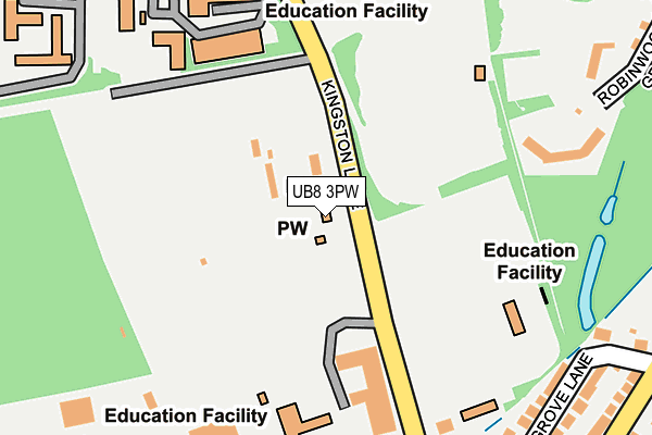 UB8 3PW map - OS OpenMap – Local (Ordnance Survey)