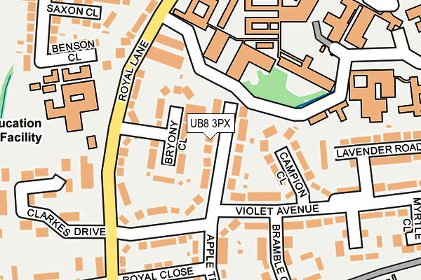 UB8 3PX map - OS OpenMap – Local (Ordnance Survey)
