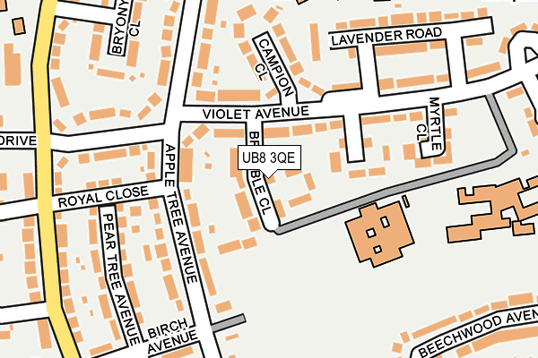 UB8 3QE map - OS OpenMap – Local (Ordnance Survey)