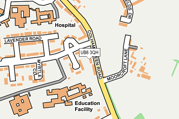 UB8 3QH map - OS OpenMap – Local (Ordnance Survey)