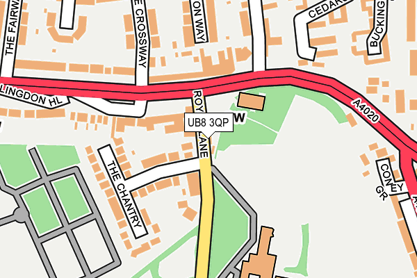 UB8 3QP map - OS OpenMap – Local (Ordnance Survey)