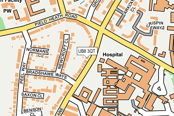 UB8 3QT map - OS OpenMap – Local (Ordnance Survey)