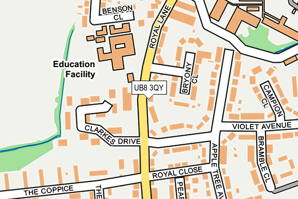 UB8 3QY map - OS OpenMap – Local (Ordnance Survey)
