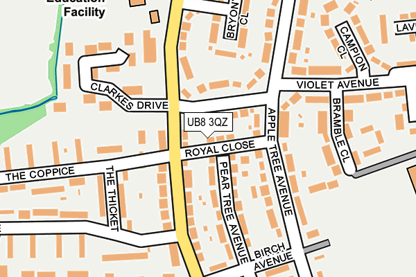 UB8 3QZ map - OS OpenMap – Local (Ordnance Survey)