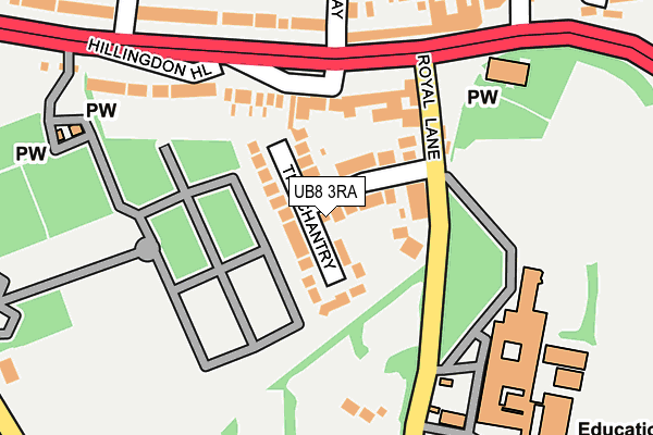 UB8 3RA map - OS OpenMap – Local (Ordnance Survey)