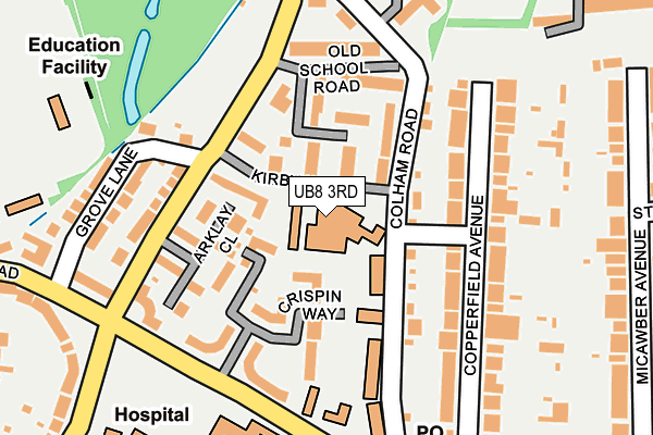 UB8 3RD map - OS OpenMap – Local (Ordnance Survey)