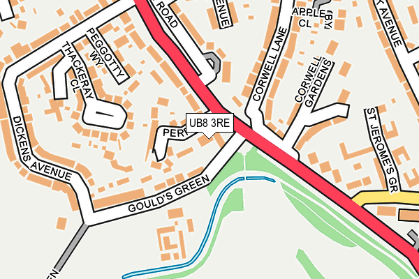UB8 3RE map - OS OpenMap – Local (Ordnance Survey)